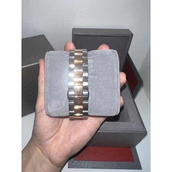 Michele Two-Tone Diamond Deco Chronograph Watch with Original Box - Picture 2 of 5